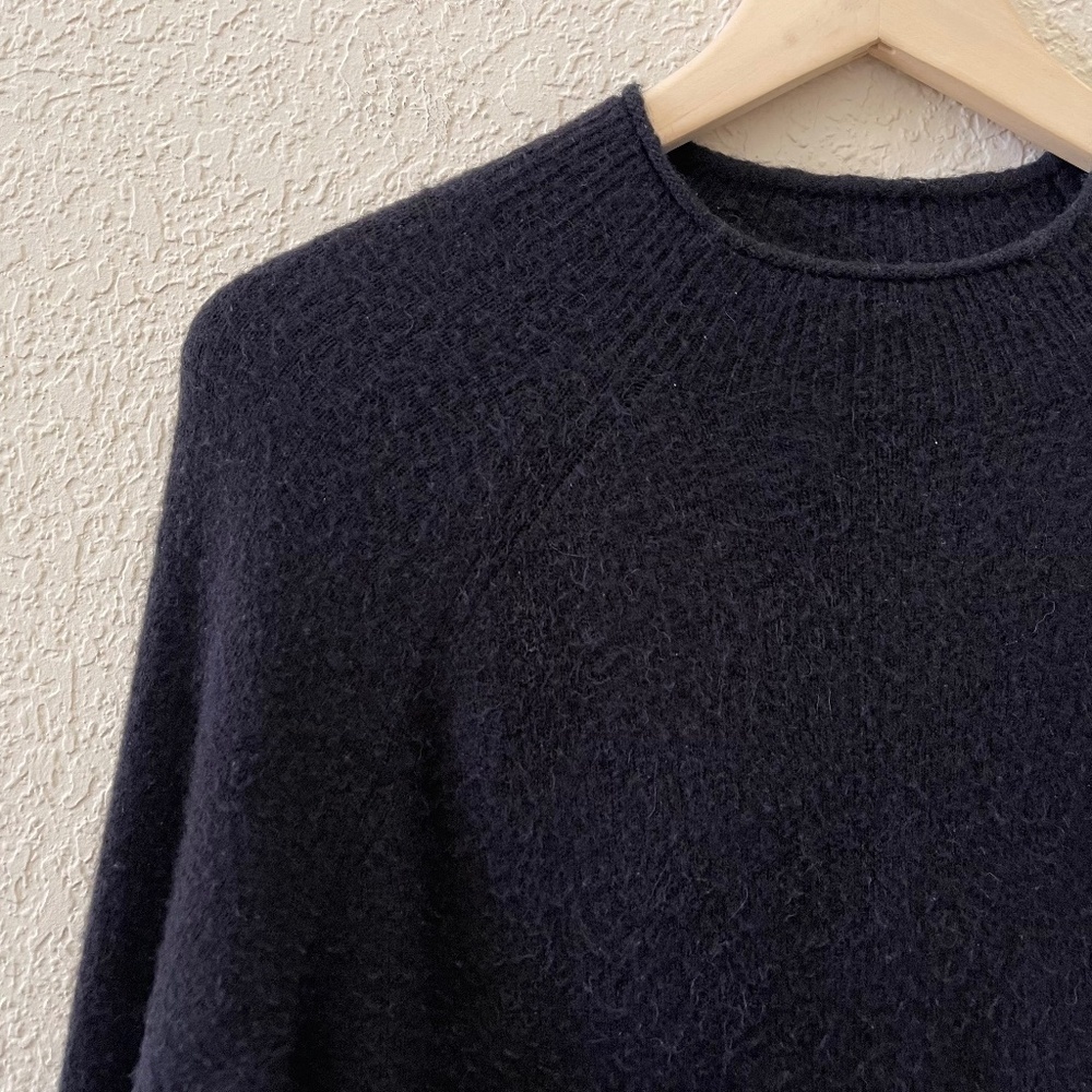 J. Crew Rollneck Sweater Merino Wool Alpaca Casual Cozy Chic Preppy Black Med - Picture 8 of 14